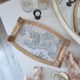 Wooden tray and blue toile de Jouy