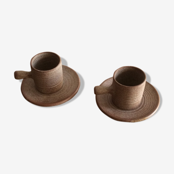 Duo de tasses et soucoupes Vallauris,vintage