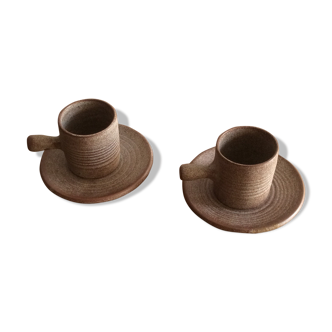 Duo of cups and saucers Vallauris, vintage