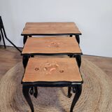 Marquetry nesting tables