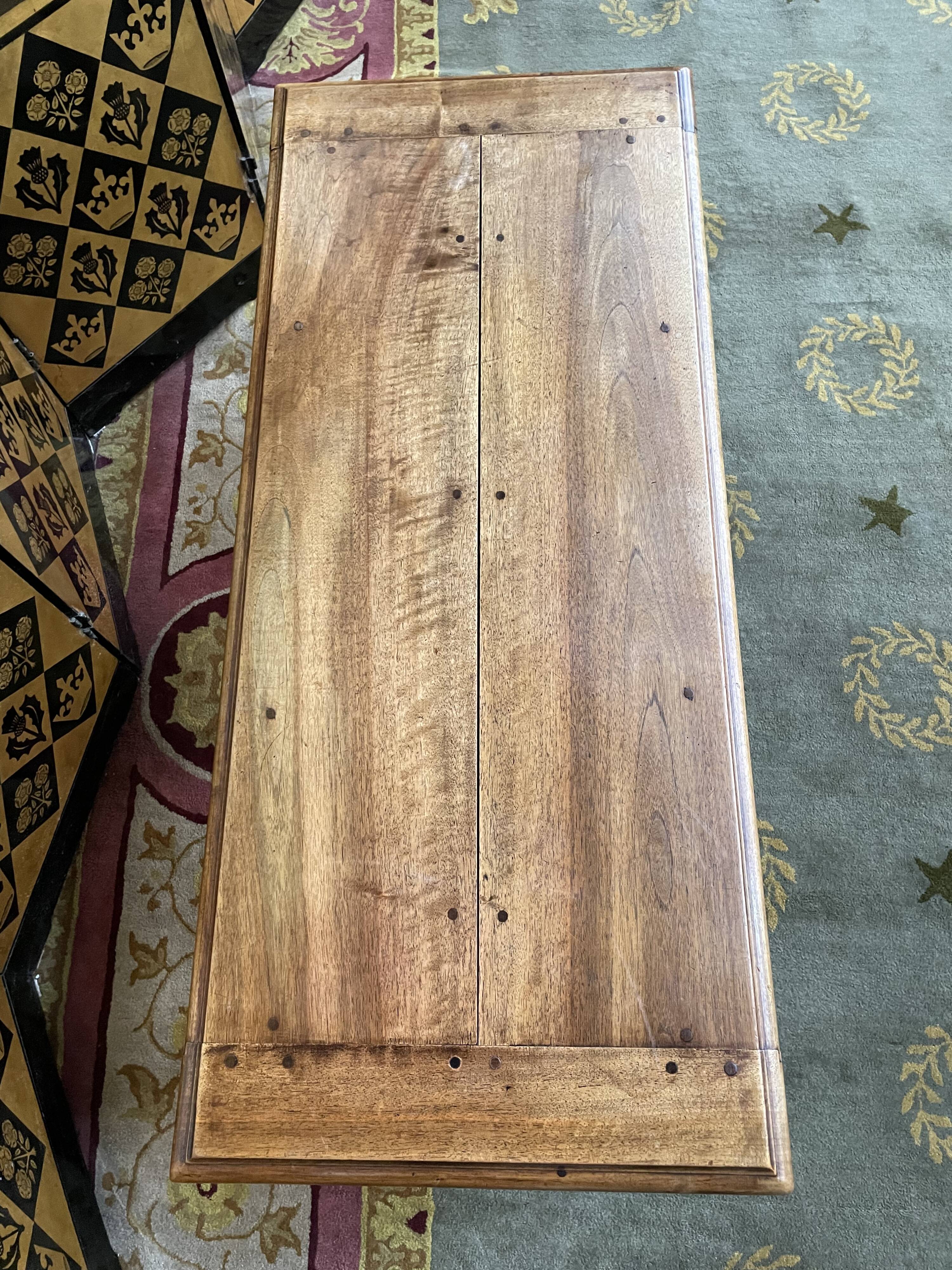 Rustic coffee table in solid walnut