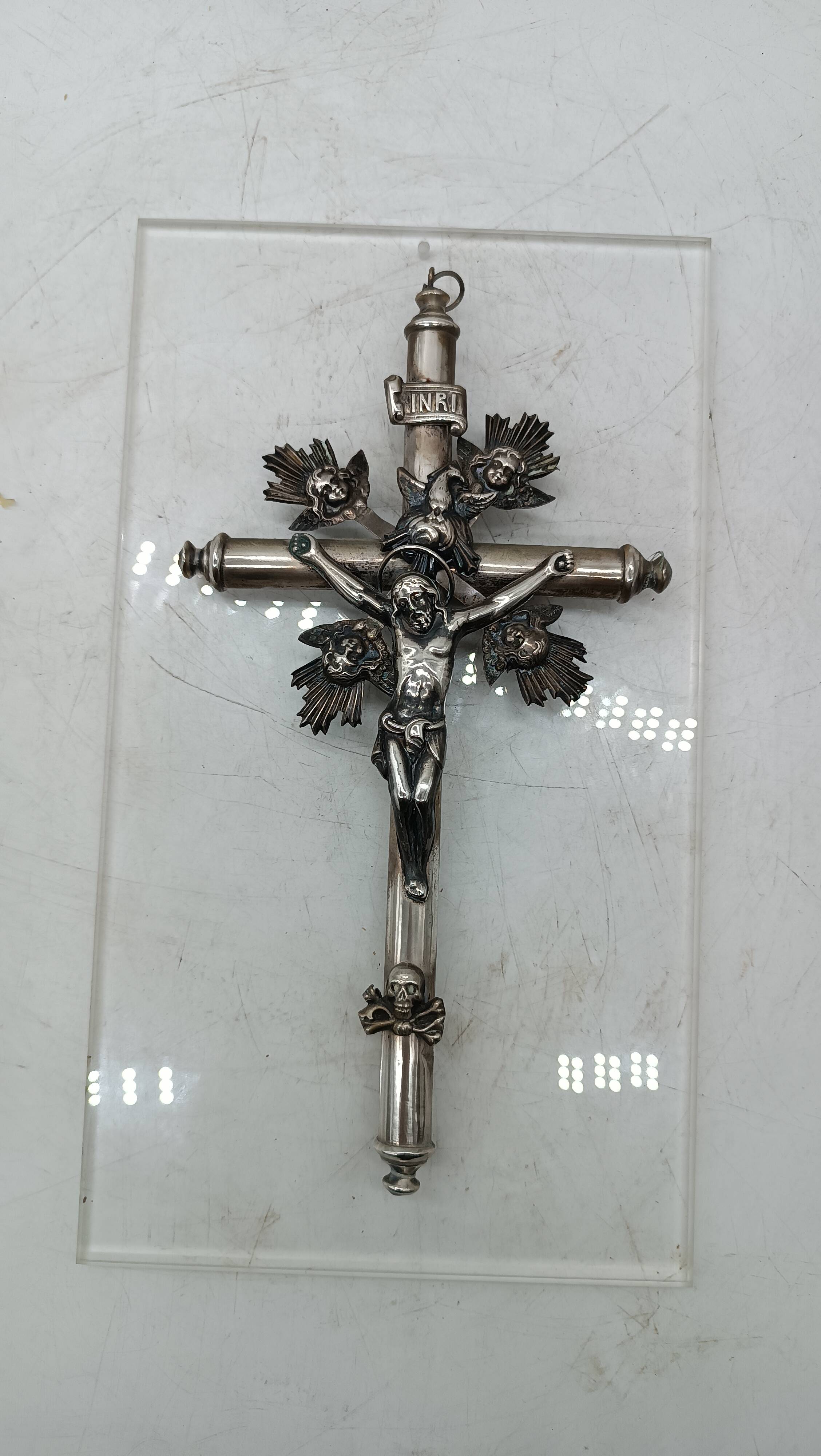 Christ Avec Croix - Argent Italie 19ème Siècle