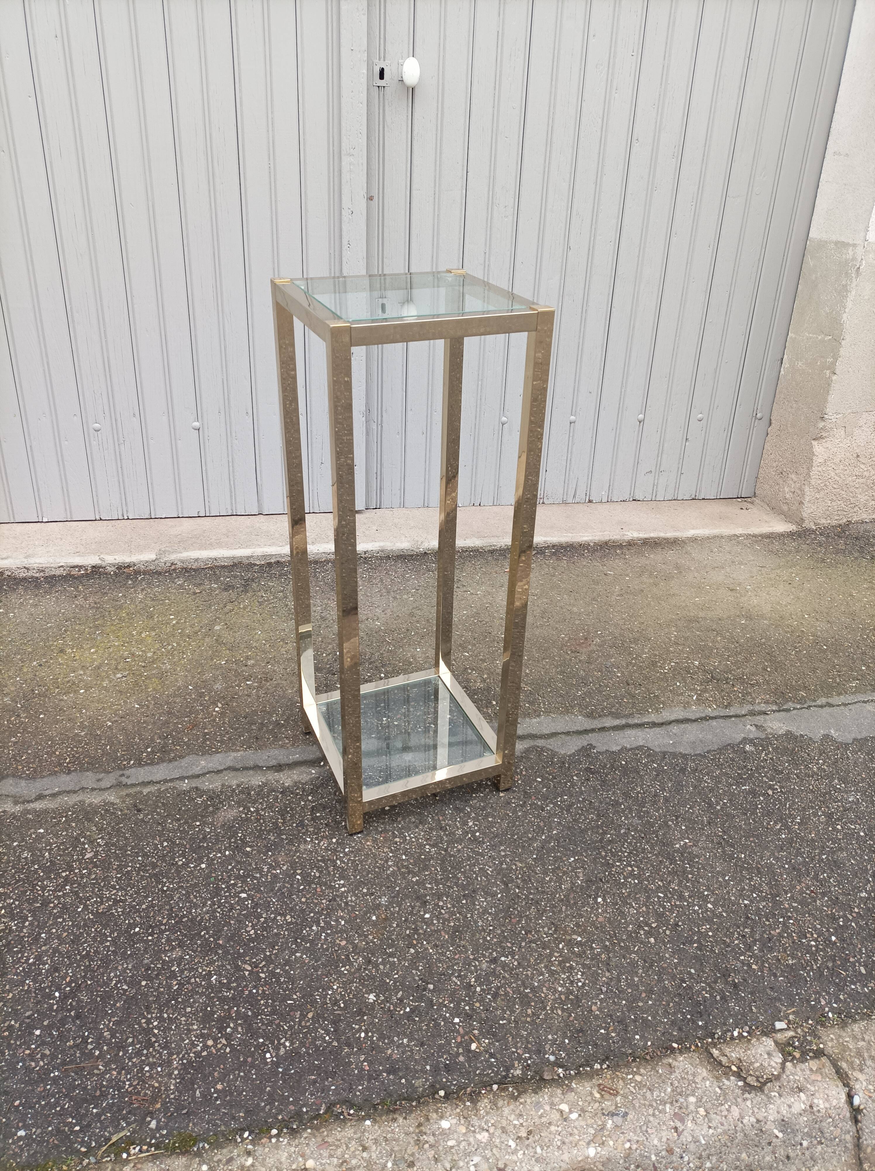 Vintage metal and glass column