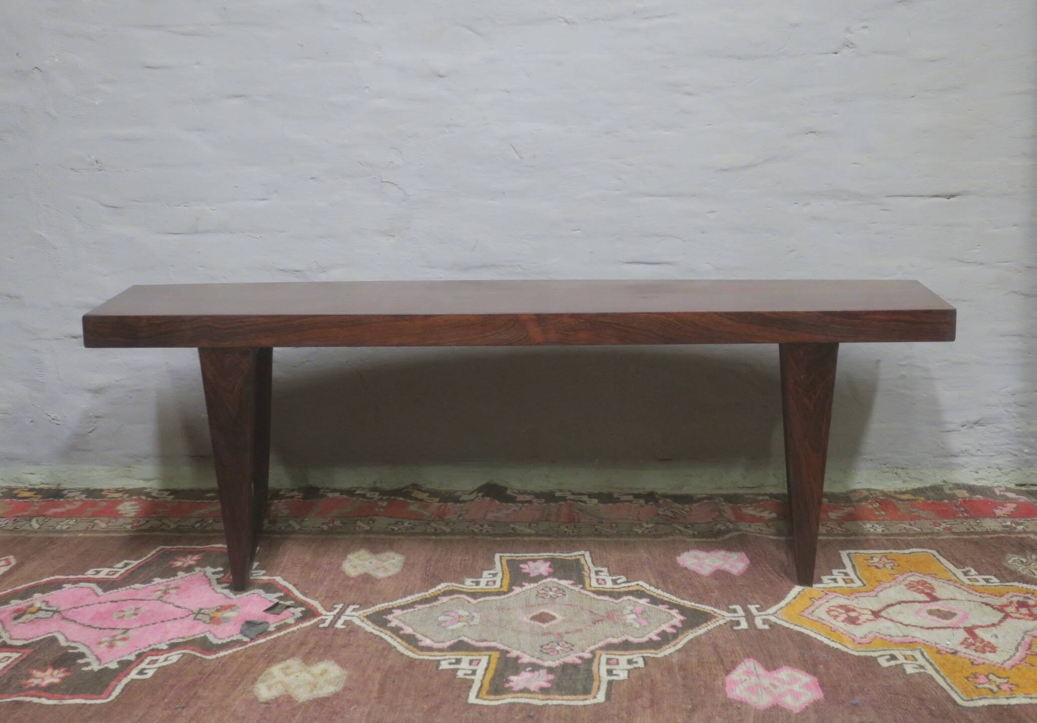 Rosewood curved coffee table, Denmark 1960s