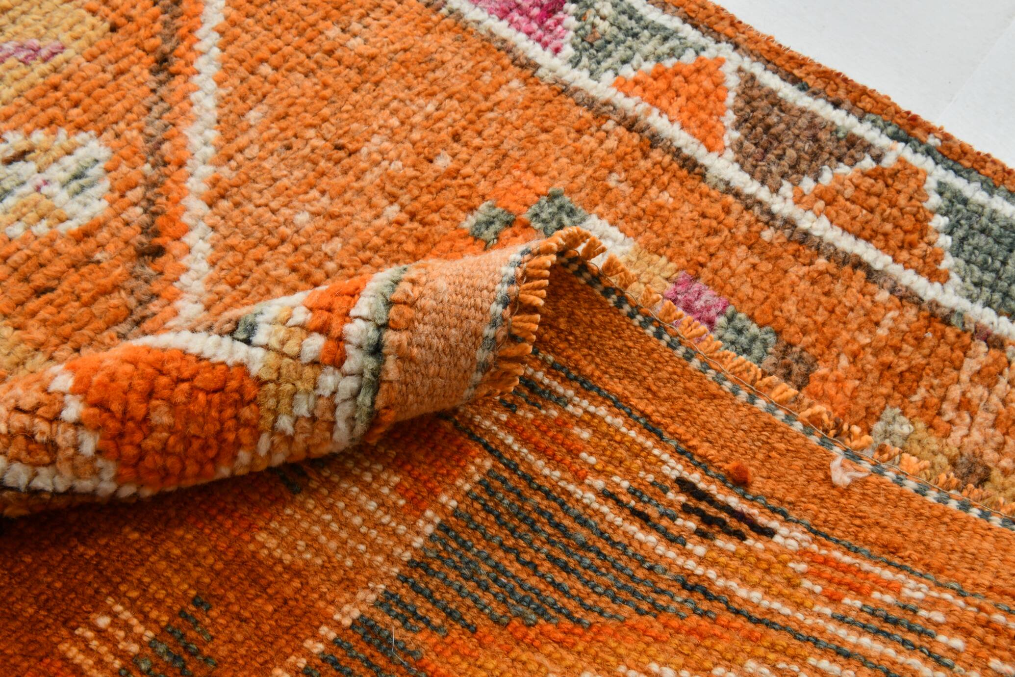 3x13  Long Turkish Vintage Runner Rug, 79x399Cm