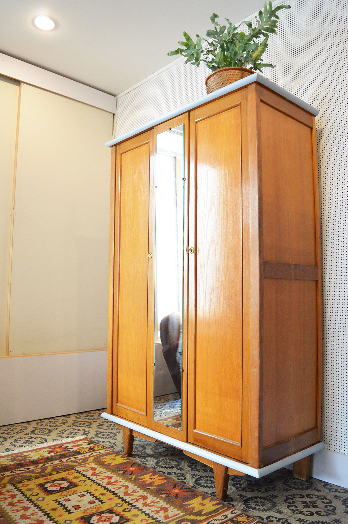 Blond wood wardrobe 60s