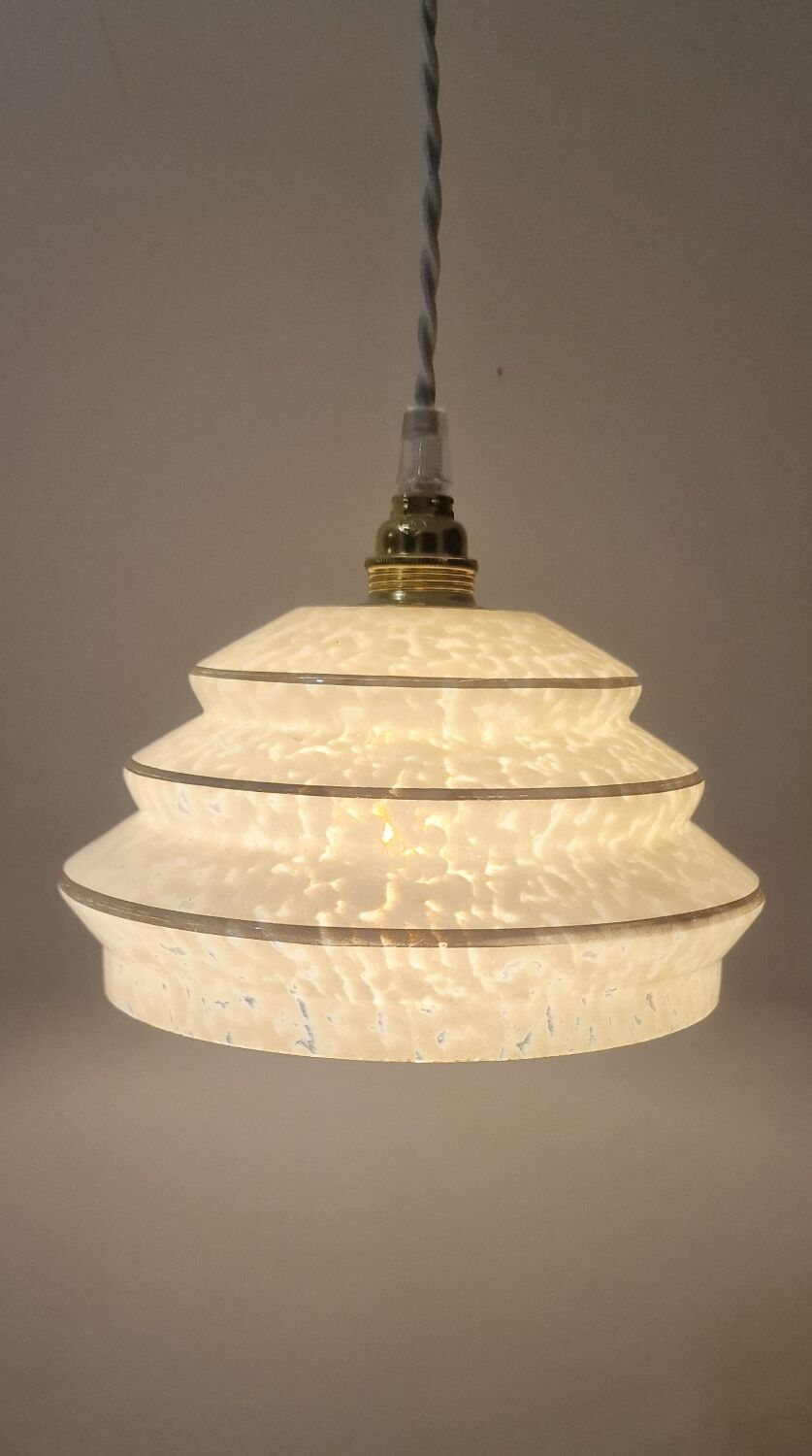 Art Deco period glass suspension in clichy glass