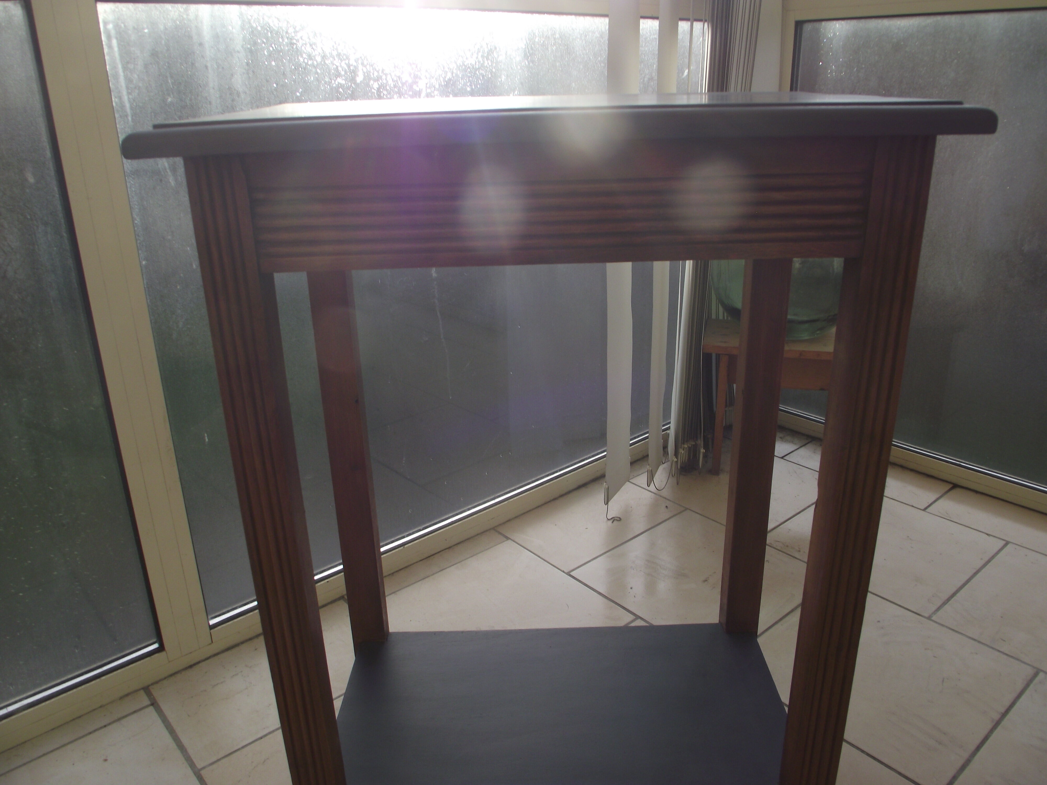 Art Deco console in solid walnut