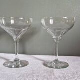 2 large antique champagne coupes, flat rim size - 13.5 cm