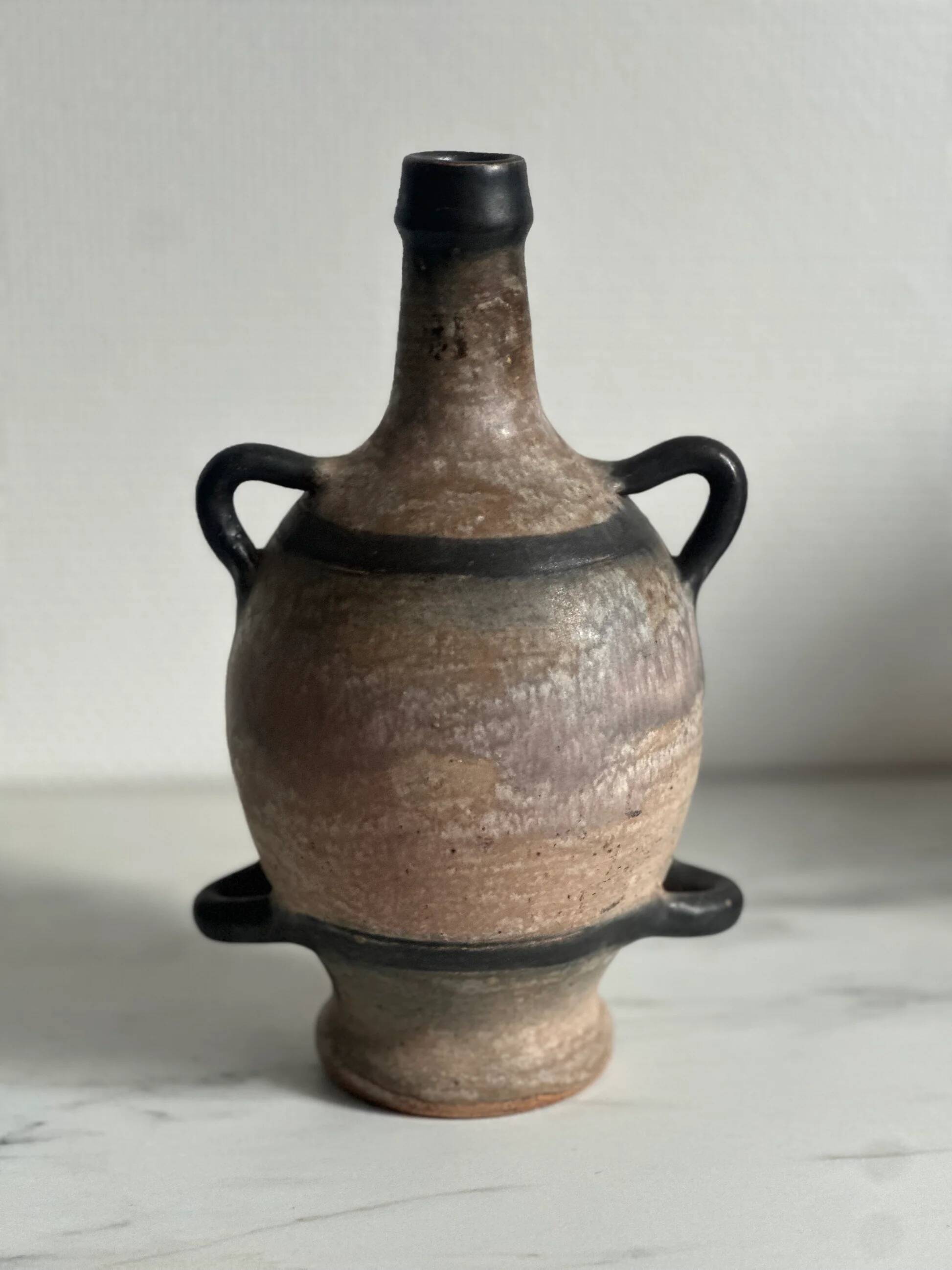 Amphora vase with four handles — Willy Biron, Bouffioulx, Belgium, circa 1960