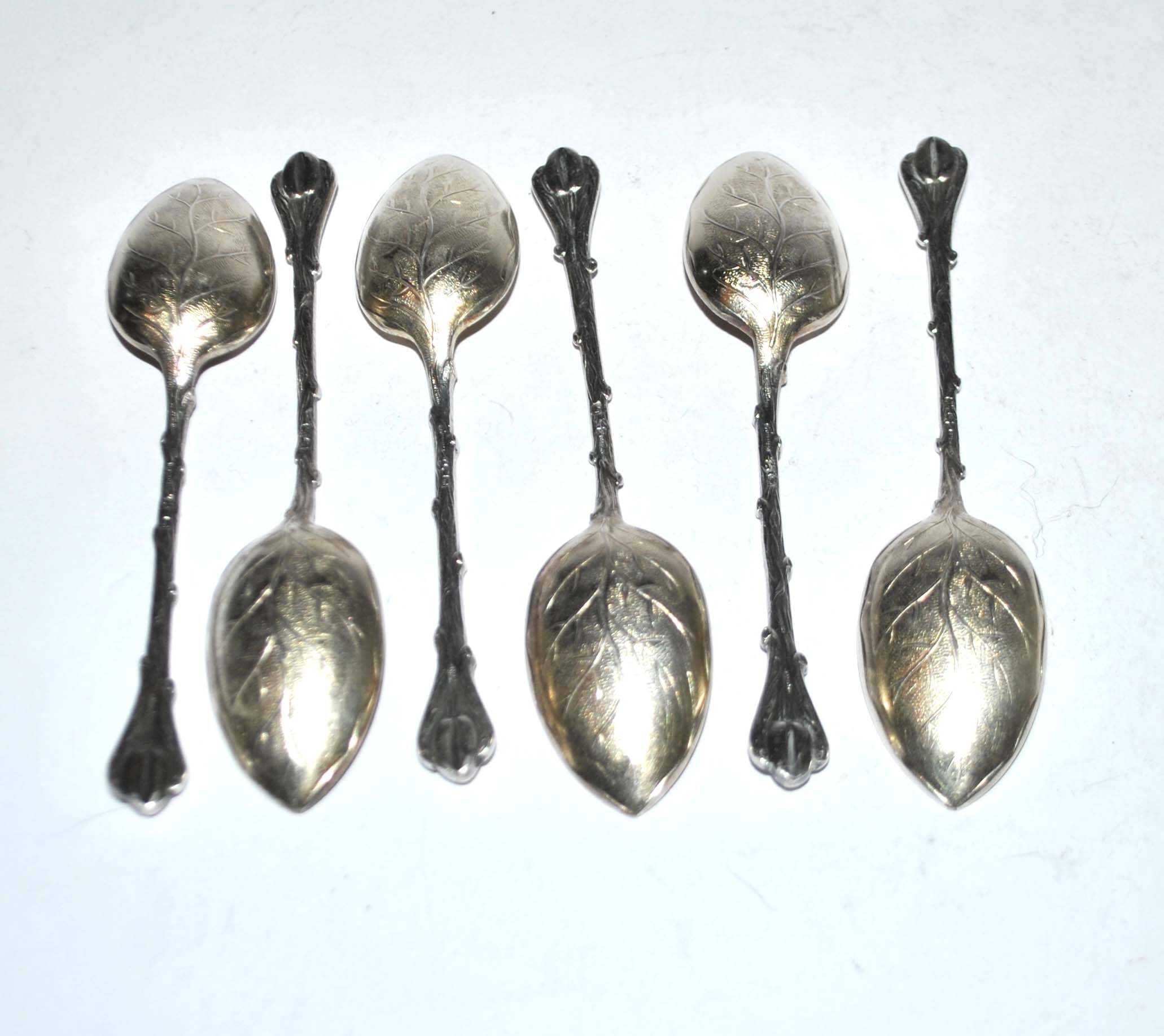 Set of 6 mocha coffee spoons in silver metal RENEKA coffee bean