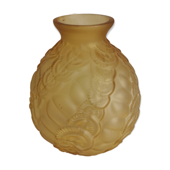 Vase boule en verre dépoli