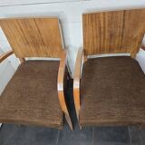 Vintage walnut bridge chairs