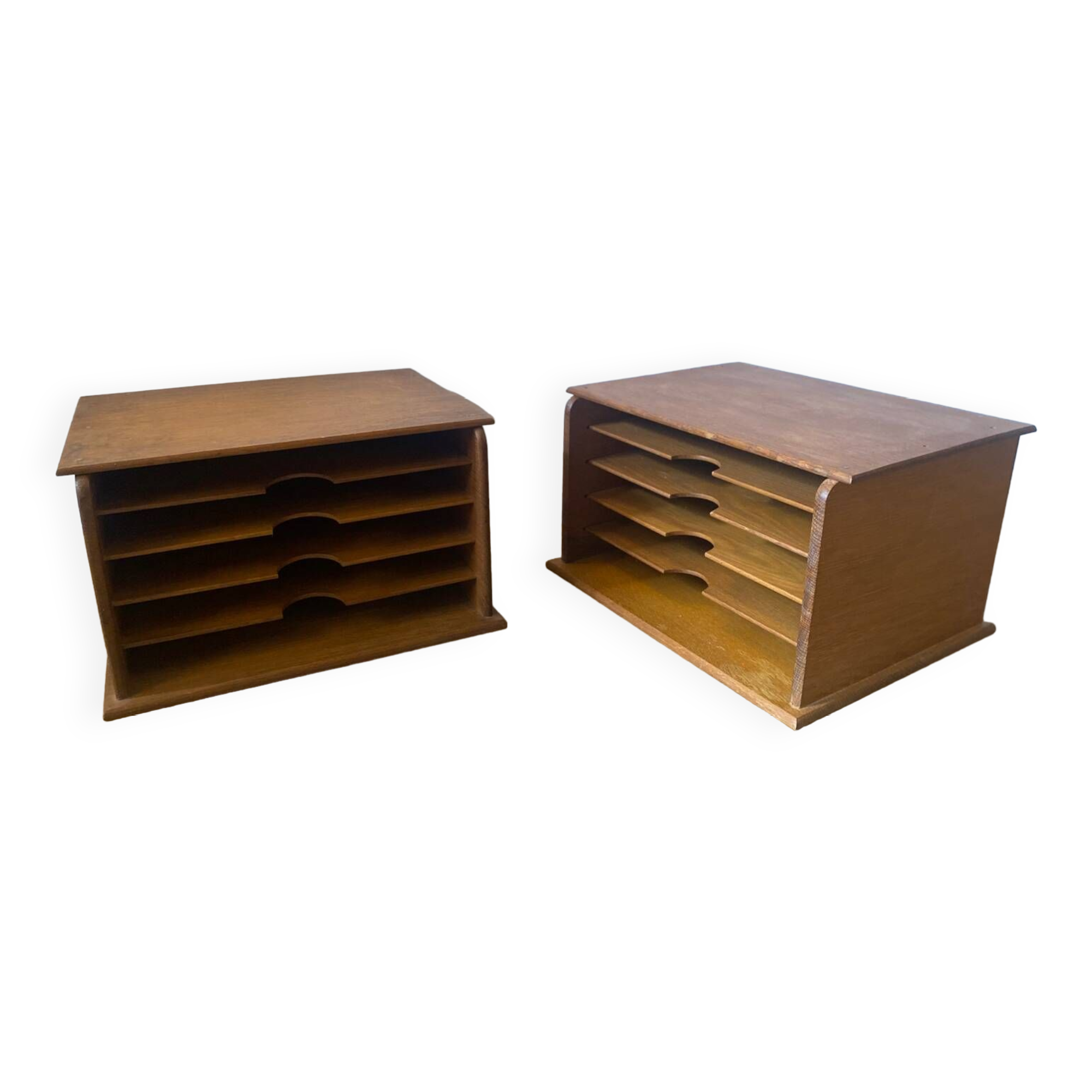 Two Wooden Office Mail Sorter