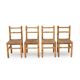Chaises vintage en rotin et paille tissée, années 1960, lot de 4