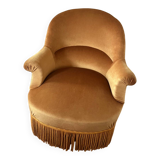 Mustard velvet armchair