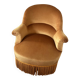 Fauteuil crapaud velours moutarde 