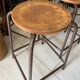 Series of 5 metal and wood workshop stools