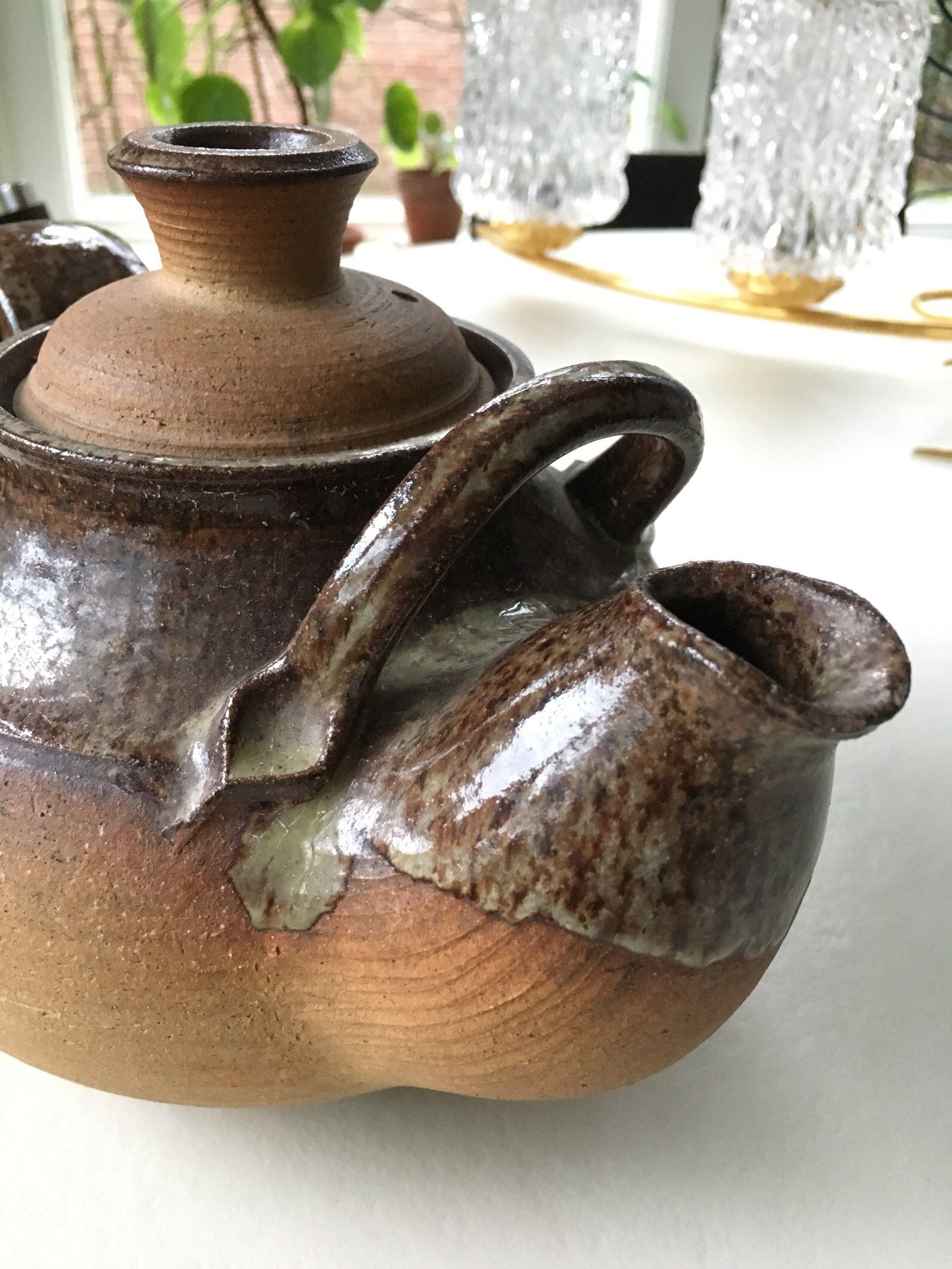 Vintage glazed sandstone teapot denmark