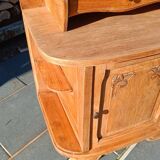 Art Deco bedside table in raw wood