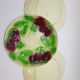 3 old plates in slip decoration strawberries and grapes