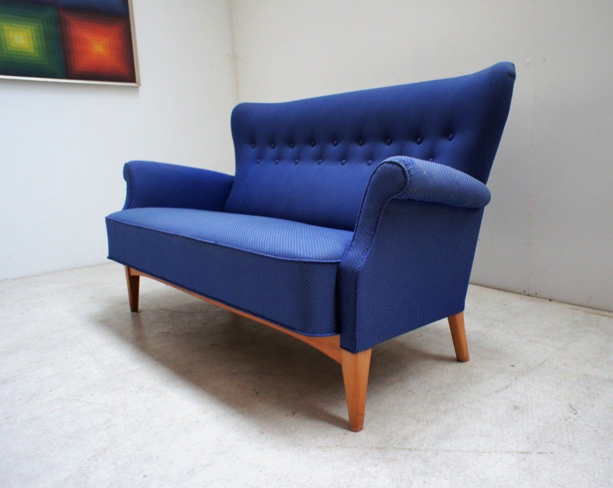 Vintage Scandinavian fabric sofa, Fritz Hansen model 8112