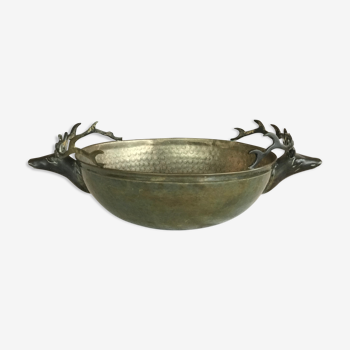 Deer metal bowl