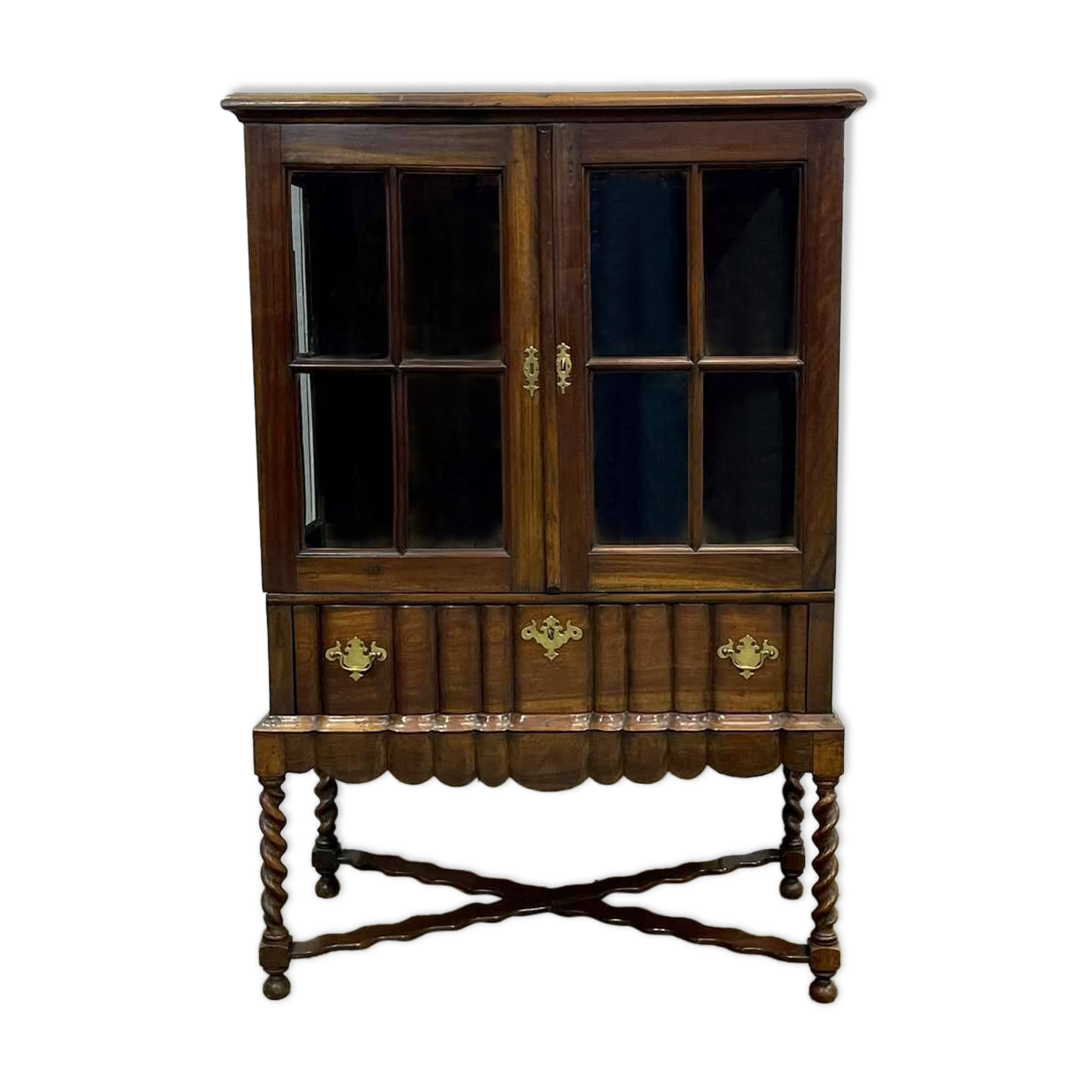 Vitrine anglaise en acajou fin XIXème