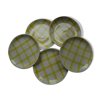 Set of 5 vintage dessert plates