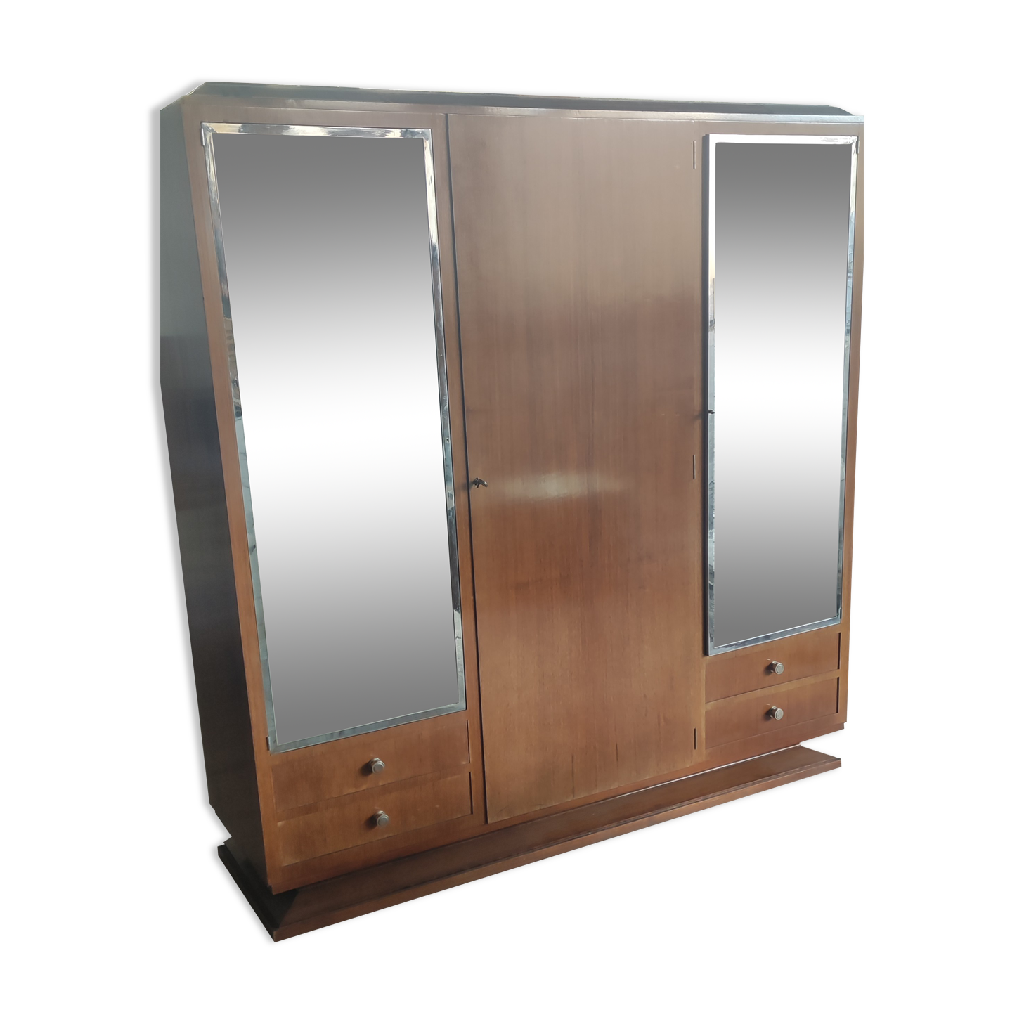 Art deco cabinet 3 doors 4 drawers in place of walnut