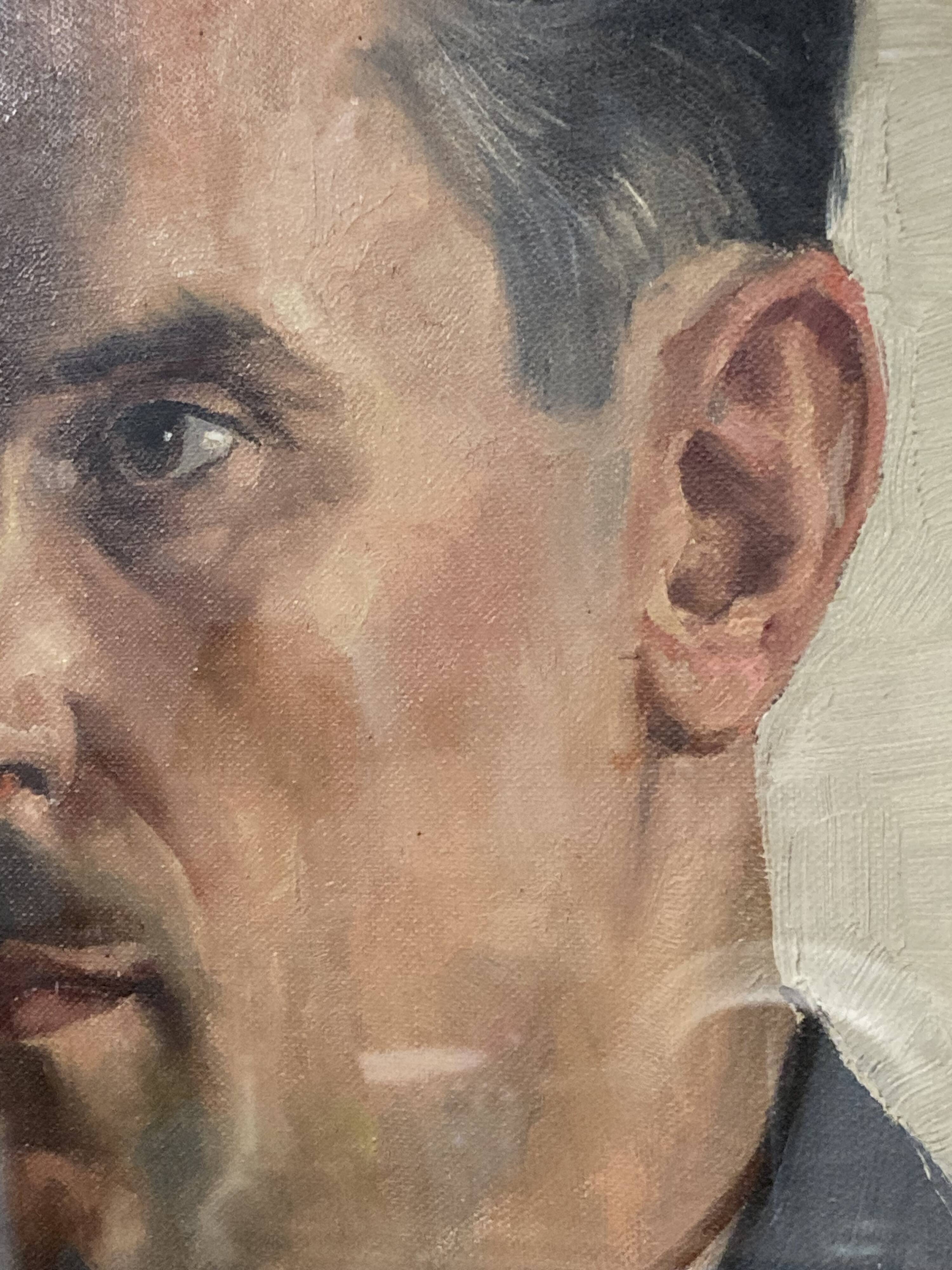 Aimé VAN BELLEGHEM (1922-1996), Portrait of René Brondel, oil on canvas