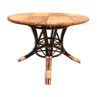 Extension rattan table circa 1960