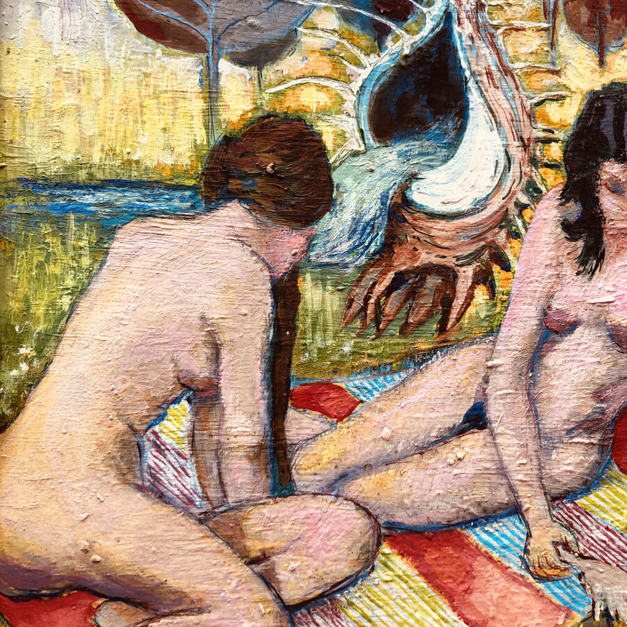 Vintage painting 70's "Psychedelic Campaign Party"