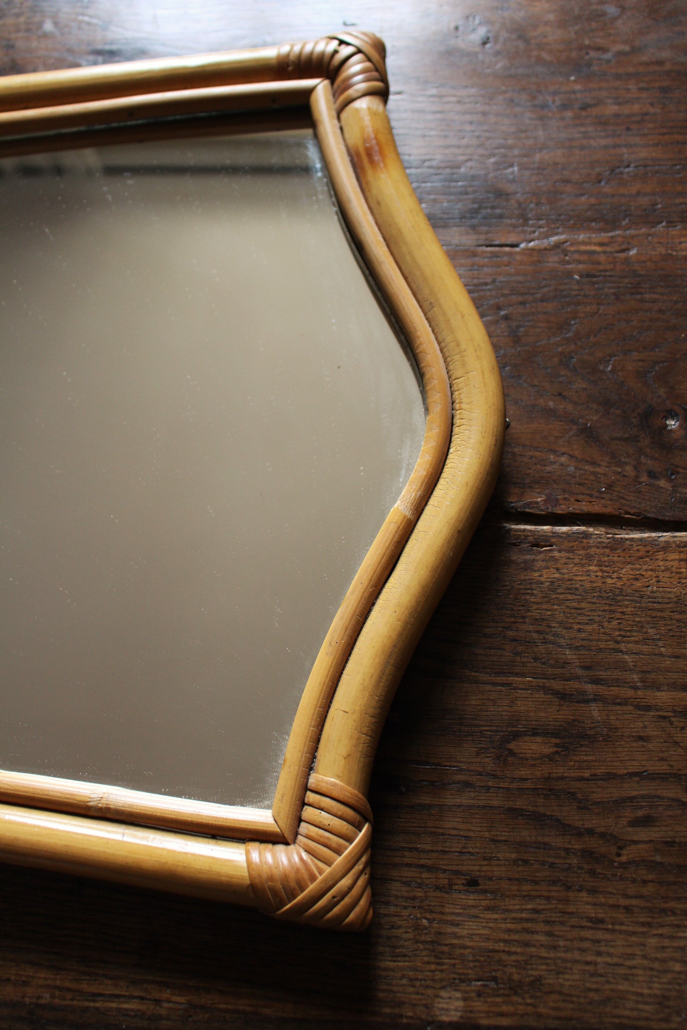 Vintage Mirror Light wood bamboo way