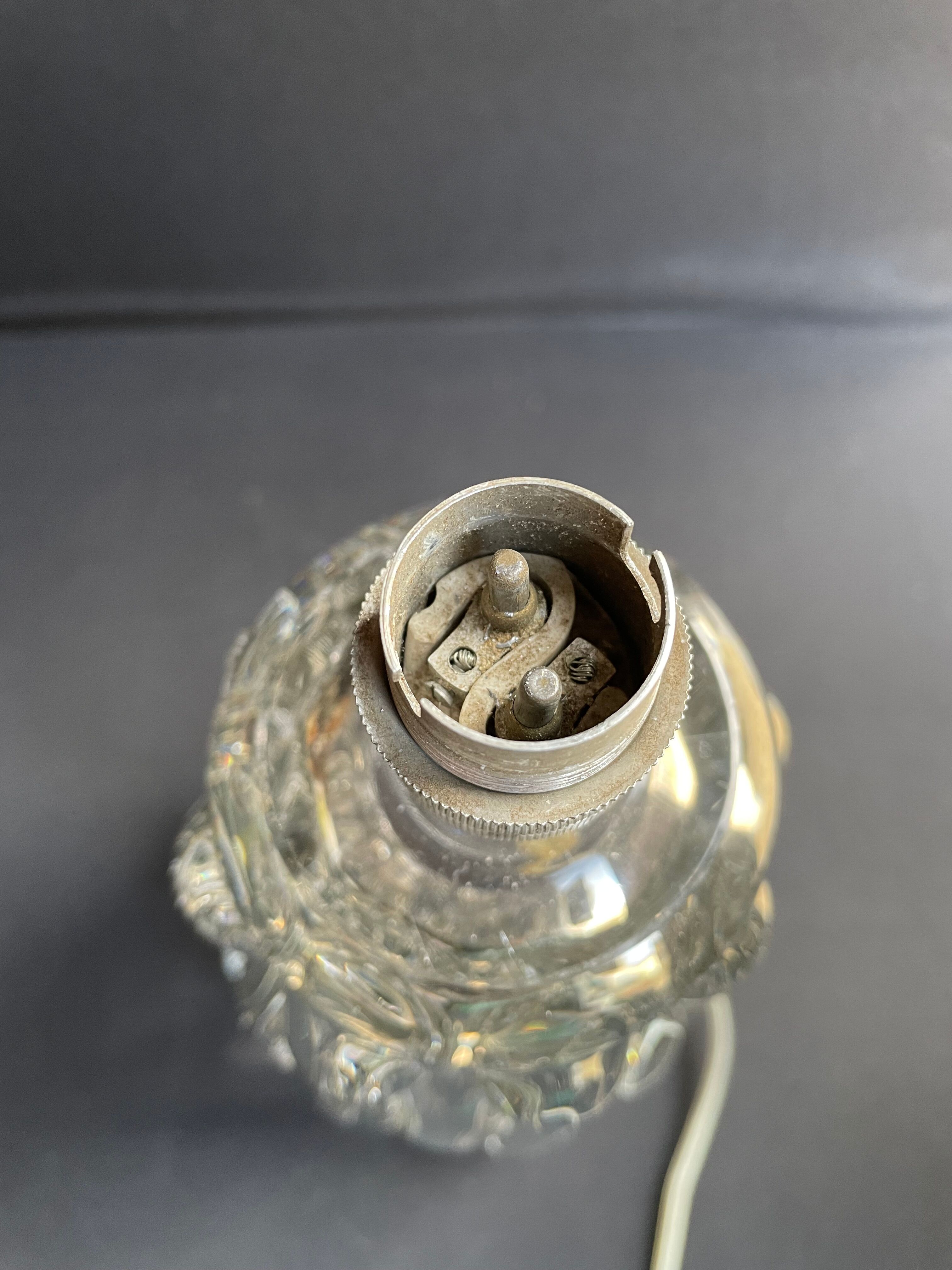 Schneider Glassworks - Important Lamp Foot - Molded Crystal - Conical with Godrons