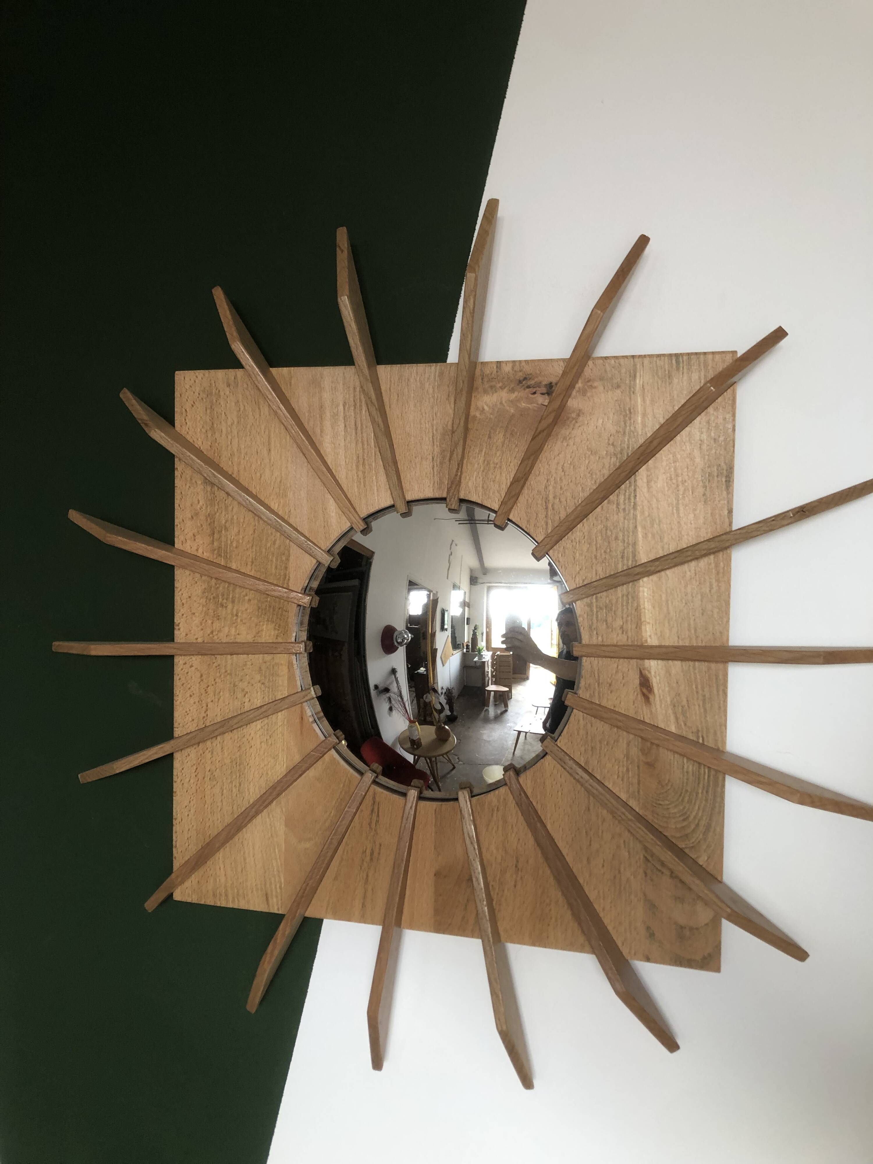 Wooden witch mirror