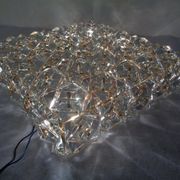 Large Gold-Plated & Crystal Glass Flush Mount from Kinkeldey, Germany, 1970s