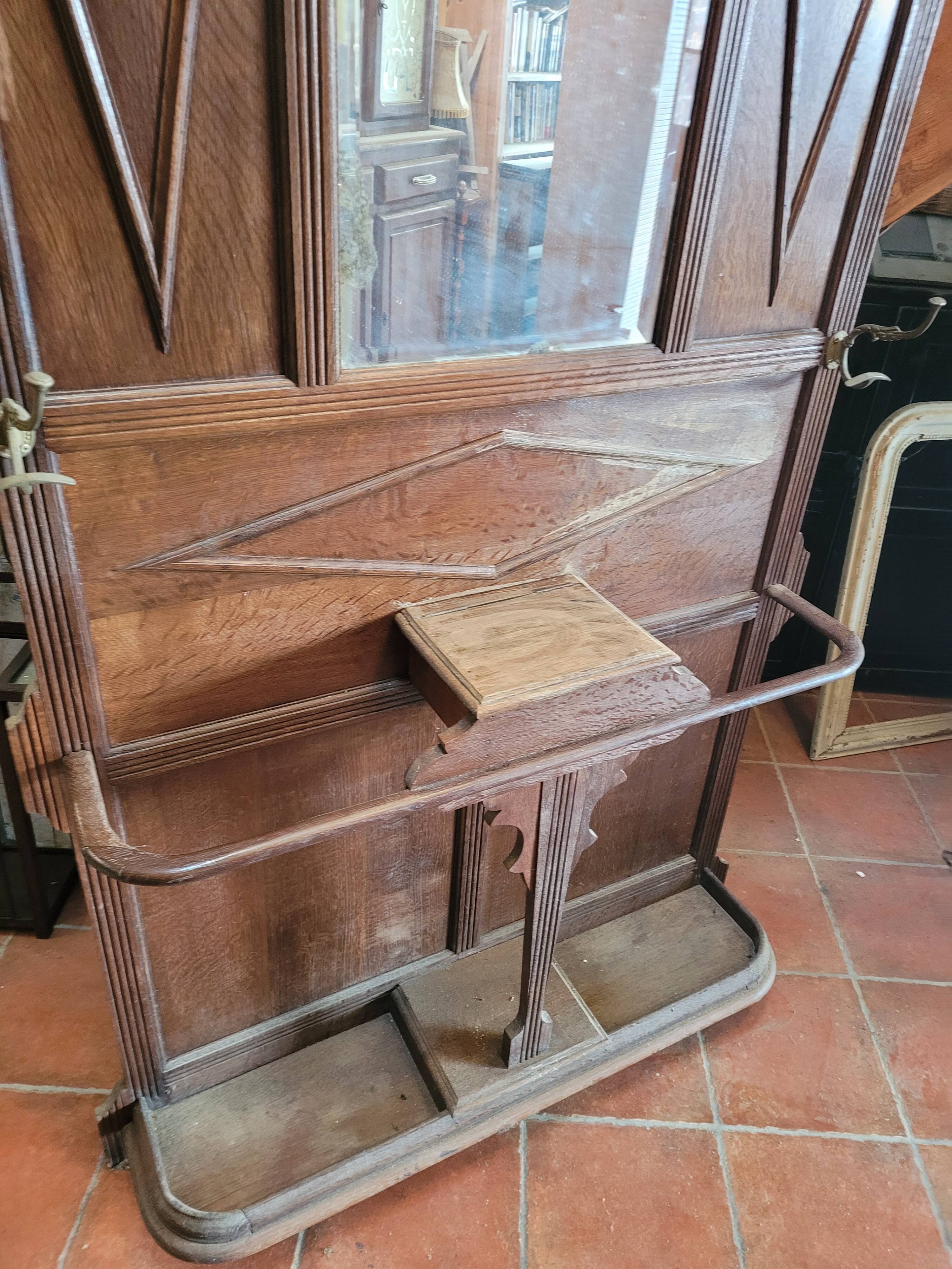 Old oak coat rack