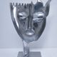 sculpture visage stylisé métal h.34,5 cm design contemporain
