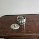 Antique round tin candy box