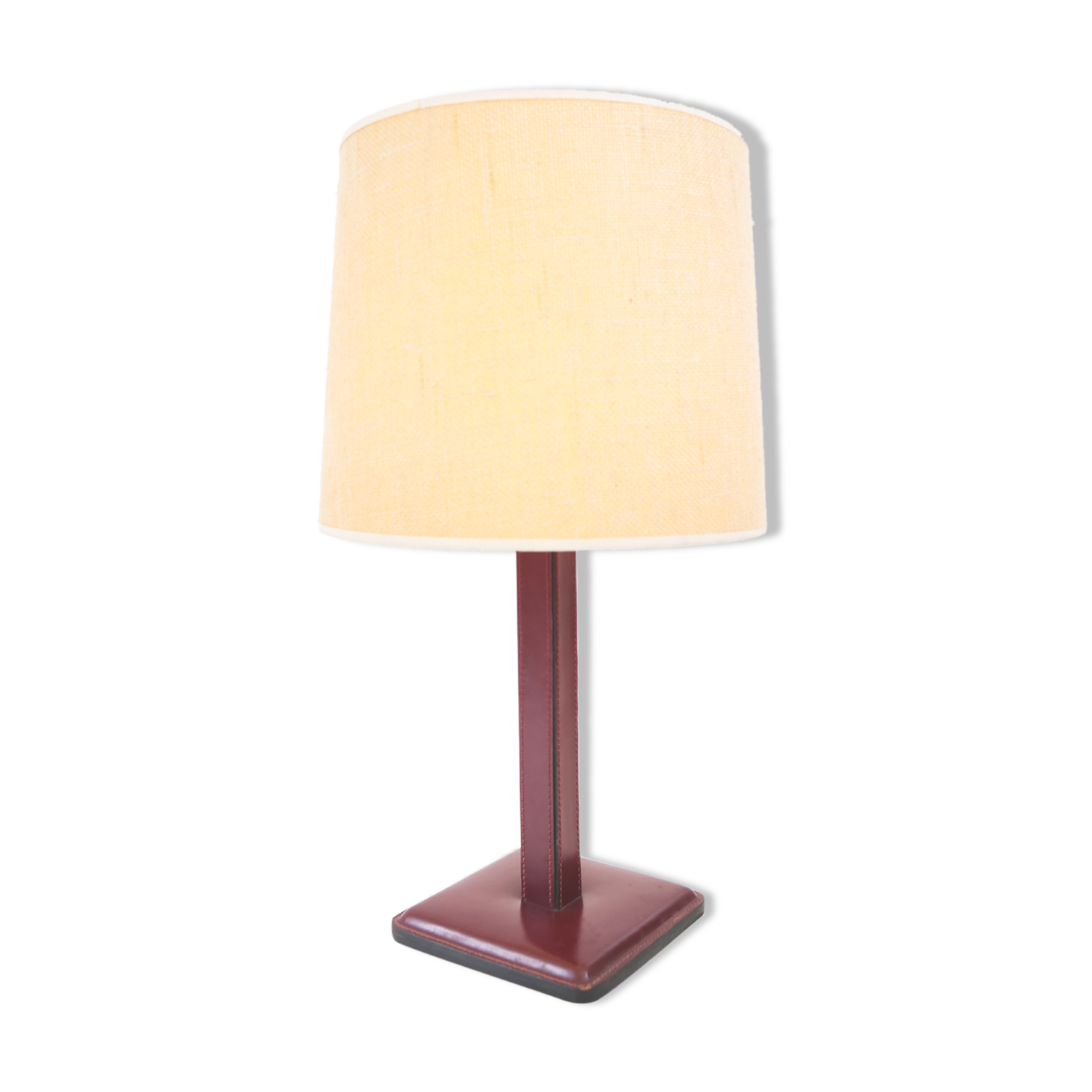 Saddled stitched leather bedside lamp