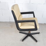 Leather and wood office chair