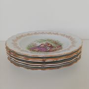 Lot vintage porcelain plates by Digoin Fragonard