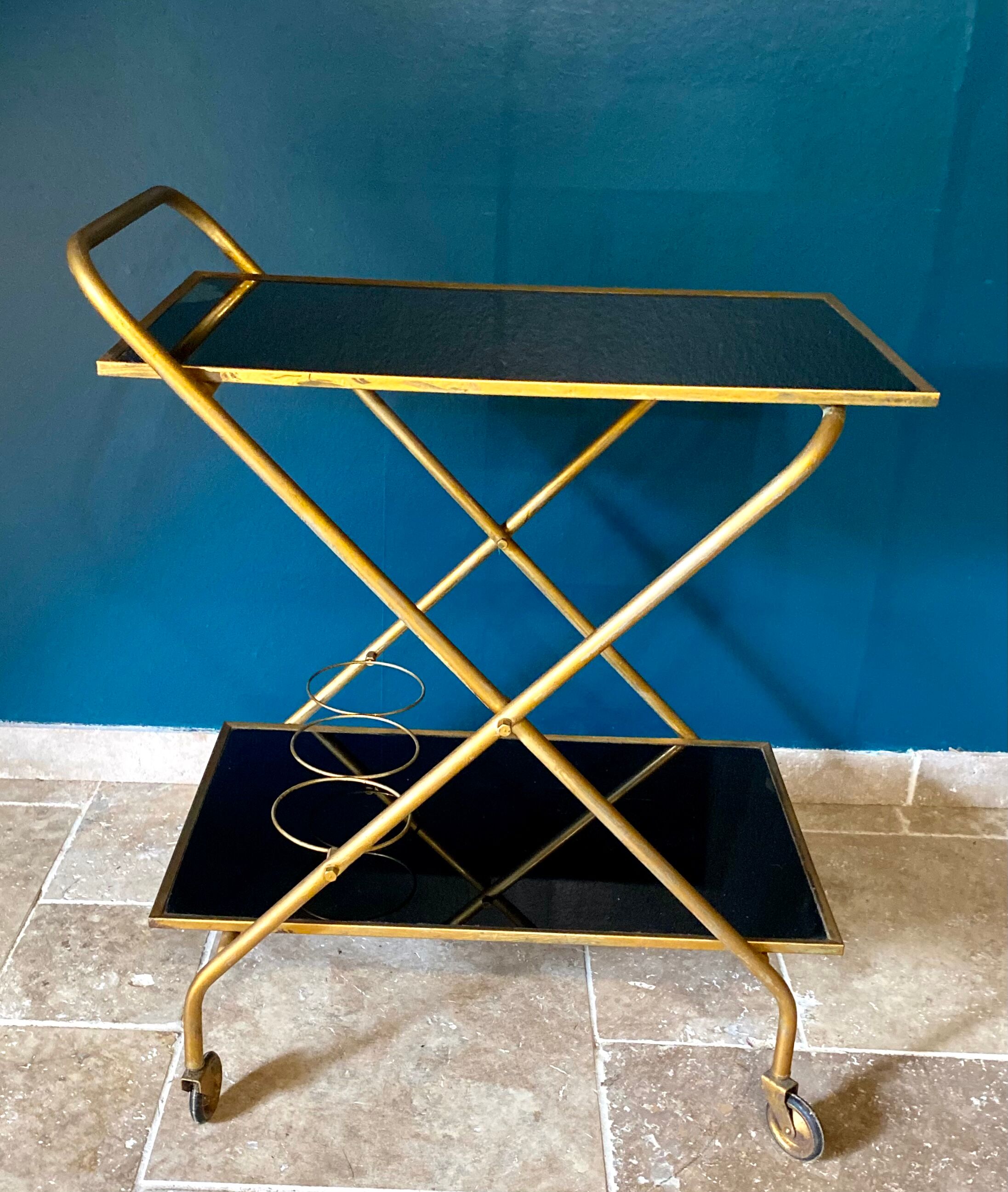 Glass and brass service