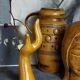 Soliflore baguier hand ceramic iridescent 50s
