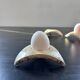 Set of 3 signed raku egg cups