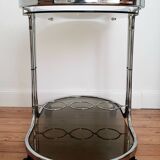 Chrome serving trolley with 70s design
