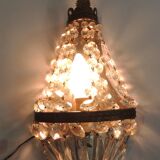 Antique crystal chandelier with 2 wall sconces – Vintage milk pendant