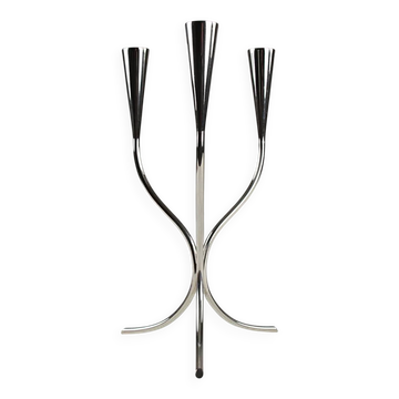 Silver-plated candelabra by Gunnar Ander for Ystad-Metall, Sweden 1960s