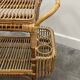 Vintage Italian rattan bar cart with bottle holder, 1970s